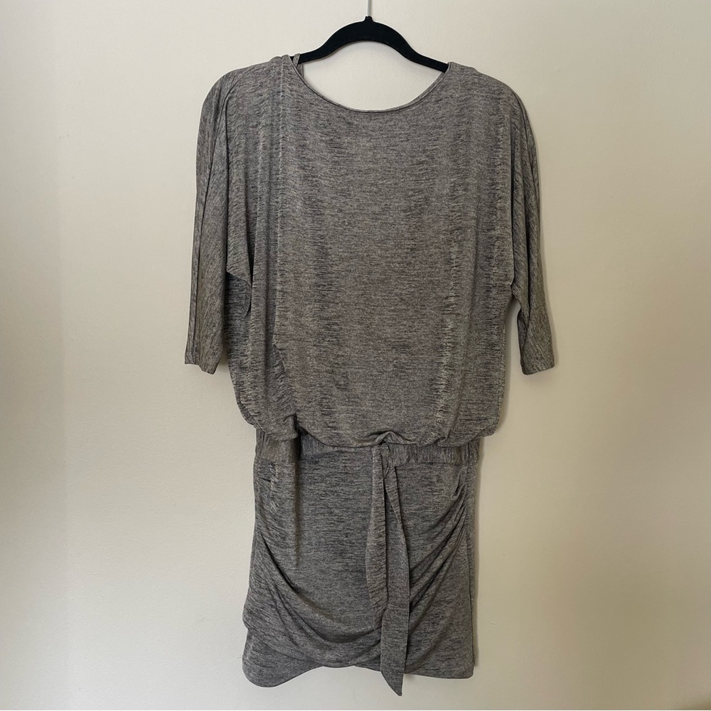 White House Black Market Heather Gray Knit Drop Waist Dress